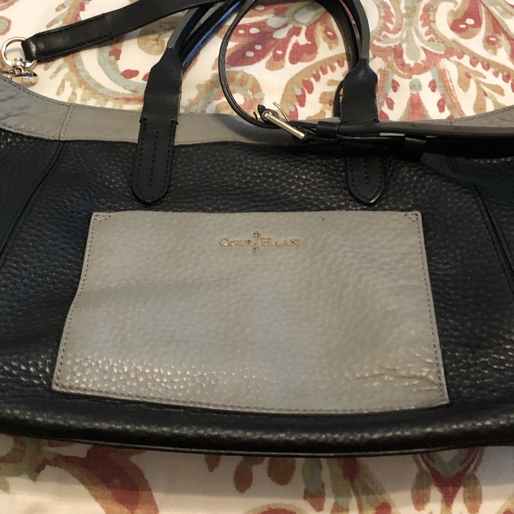 Cole Haan color block tote satchel gray black